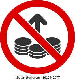 No investing vector icon. Flat No investing pictogram is isolated on a white background.