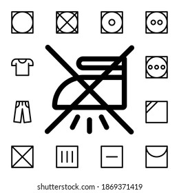 No iron flat vector icon in laundry pack