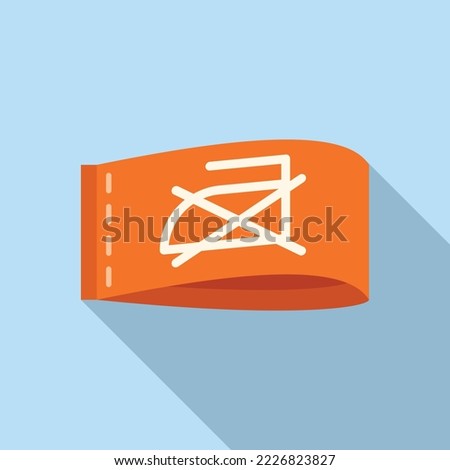 No iron label icon flat vector. Cloth tag. Fabric cotton