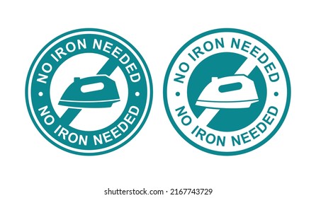 No iron needed logo badge vector. Suitable for product label