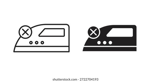No hay icono de planchado Ilustración vectorial aislada. Pictograma de Vector para Web y App