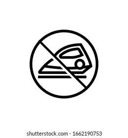 No ironing icon in linear, outline icon isolated on white background
