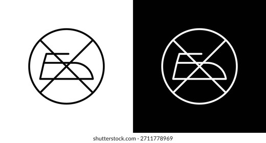 Sin contorno de icono de planchado. Vector aislado pictograma para el Web
