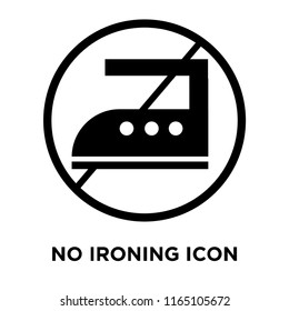 No ironing icon vector isolated on white background, No ironing transparent sign