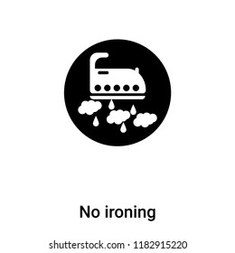 No ironing icon vector isolated on white background, logo concept of No ironing sign on transparent background, filled black symbol