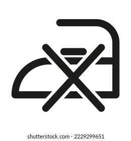 No hay icono de línea de planchado. No planchar ilustración vectorial