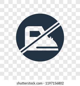 No ironing vector icon isolated on transparent background, No ironing transparency logo concept