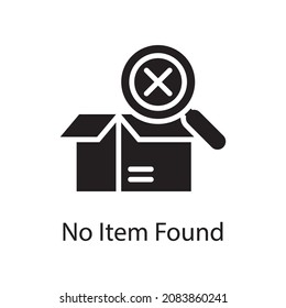 No Item Found vector Solid Icon Design illustration. Web And Mobile Application Symbol on White background EPS 10 File