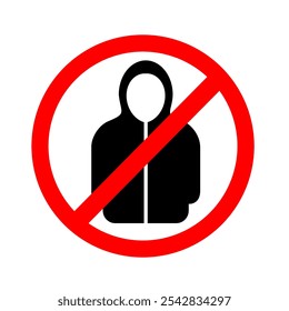 No jacket or no hoodie sign sticker or poster vector illustration editable and printable