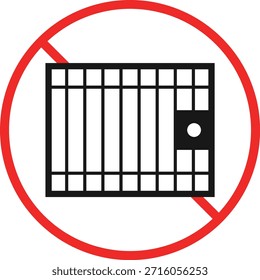 no jail icon set . Prison prohibition symbols. Incarceration restriction graphic design. Forbidden Prison Symbols

