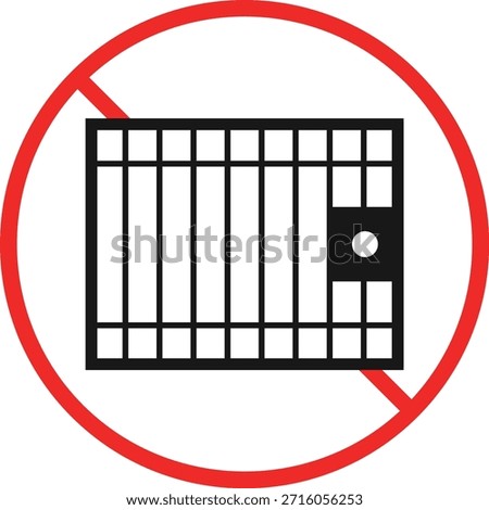 no jail icon set . Prison prohibition symbols. Incarceration restriction graphic design. Forbidden Prison Symbols

