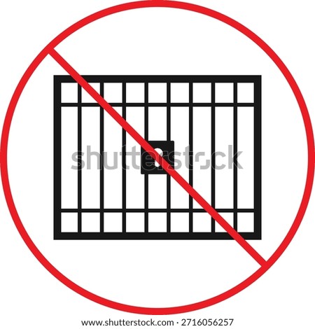 no jail icon set . Prison prohibition symbols. Incarceration restriction graphic design. Forbidden Prison Symbols

