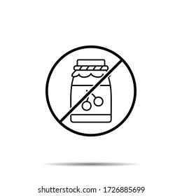 No jam, cherry icon. Simple thin line, outline vector of autumn ban, prohibition, embargo, interdict, forbiddance icons for ui and ux, website or mobile application