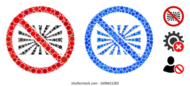 No japanese composition of filled circles in various sizes and color tints, based on no japanese icon. Vector filled circles are combined into blue mosaic.