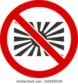 No japanese vector icon. Flat No japanese pictogram is isolated on a white background.