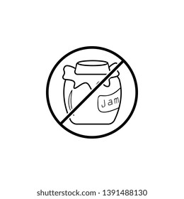 No Jar of jam icon. Simple thin line, outline vector of ban, prohibition, forbid icons for UI and UX, website or mobile application