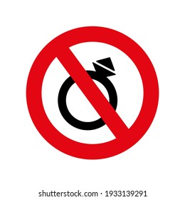 No Jewelry Forbidden Sign Vector Icon