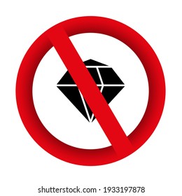 No Jewelry Forbidden Sign Vector Icon