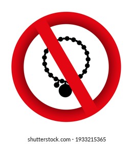 No Jewelry, Forbidden Sign Vector Icon