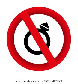 No Jewelry Forbidden Sign Vector Icon