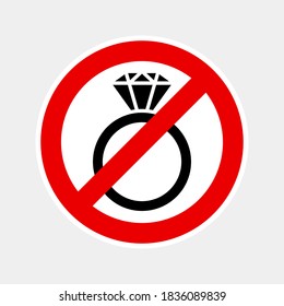 No Jewelry Icon. Flat No Jewelry Symbol. Vector Illustration