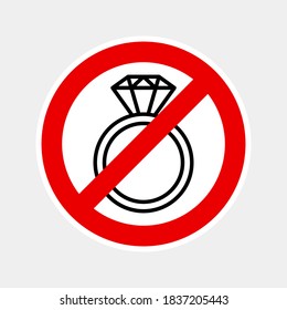 No Jewelry Icon. Flat No Jewelry Symbol. Vector Illustration