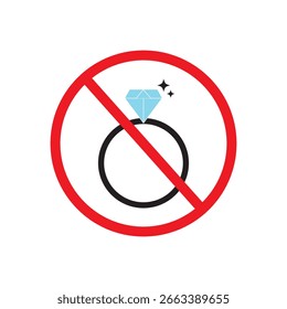 No hay ícono de Vector de joyería. Ningún símbolo de la joyería está aislado en un fondo blanco.