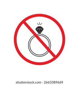 No hay ícono de Vector de joyería. Ningún símbolo de la joyería está aislado en un fondo blanco.