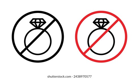 No Jewelry Wearing Requirement. Jewelry Ban Sign. Personal Accessory Prohibition Alert