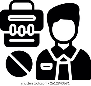 No Job Glyph Icon Vector Design
