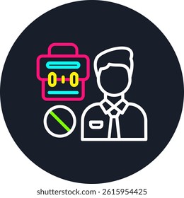 No Job Line Multi Colour Circle