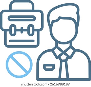 No Job Line Two Colour Icon