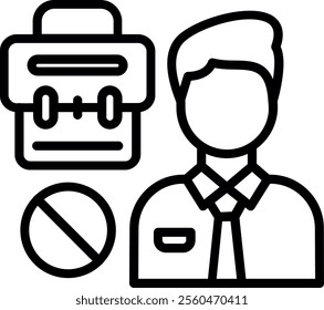 No Job Line Vector Icon Design