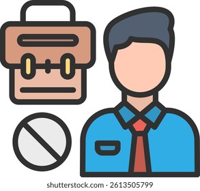 No Job Outline Filled Style Icon
