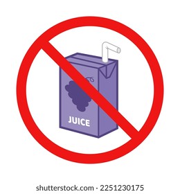 No Juice Sign on White Background