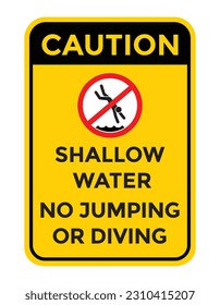 no jumping or diving into the water icon, vector illustration 