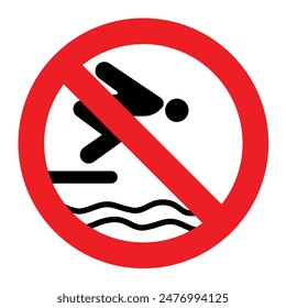 no jumping do not dive  sign swimming pool, diving forbidden