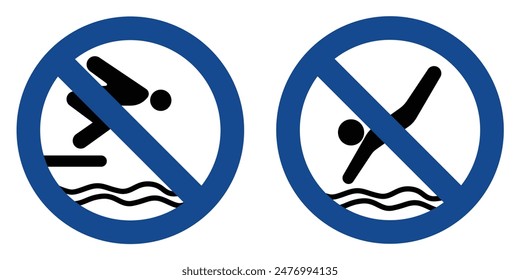 no jumping do not dive  sign swimming pool, diving forbidden