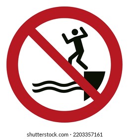 No jumping into water
To prohibit jumping into the water
Being struck by person jumping into the water