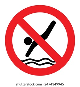 no jumping sign swimming pool do not dive shallow water