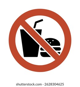 Nenhum alimento de lixo permitia ilustração de vetor de sinal para dieta e saúde elemento de design de campanha de conscientização