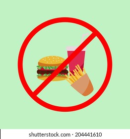 No junk food flat poster