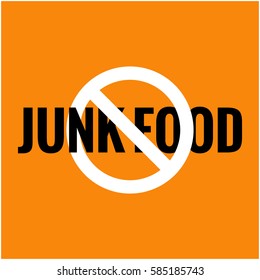 No Junk Food (Flat Style Vector Illustration Concept Design)
