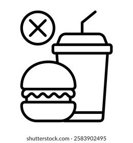 no junk food icon line vector illustration design with trendy style