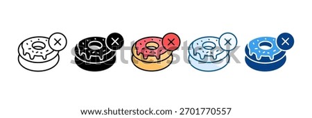 No Junk Food Icon Set Multiple Style Collection