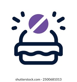 no junk food icon. vector dual tone icon for your website, mobile, presentation, and logo design.
