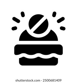 no junk food icon. vector glyph icon for your website, mobile, presentation, and logo design.