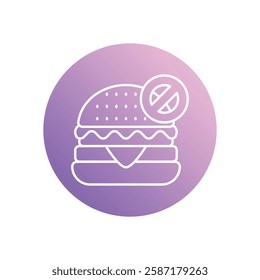 No Junk Food icon vector stock illustration