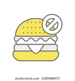 No Junk Food icon vector stock illustration