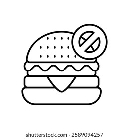 No Junk Food icon vector stock illustration